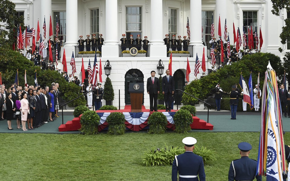 習近平出席美國總統奧巴馬舉行的歡迎儀式
