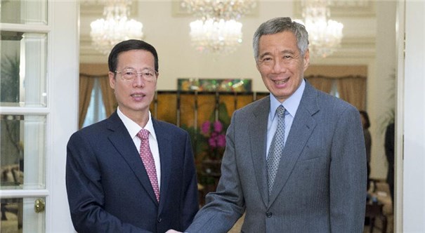 张高丽会见新加坡总理李显龙