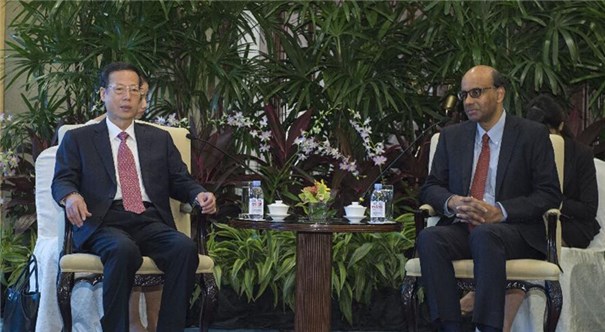 张高丽会见新加坡副总理尚达曼