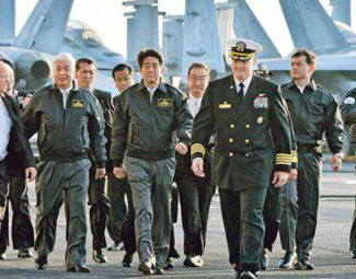 日本海上军演展示美日共同作战信号