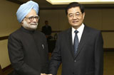 胡锦涛会见印度总理辛格
