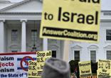 美民众白宫前示威 抗议以色列总理到访