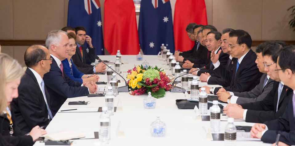 李克強同澳大利亞總理特恩布爾舉行中澳總理年度定期會晤