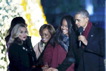 奥巴马与家人点亮白宫圣诞树 同唱圣诞歌(高清组图)