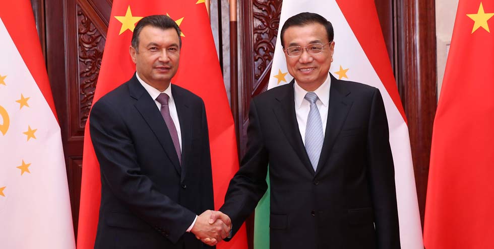 李克强会见塔吉克斯坦总理拉苏尔佐达