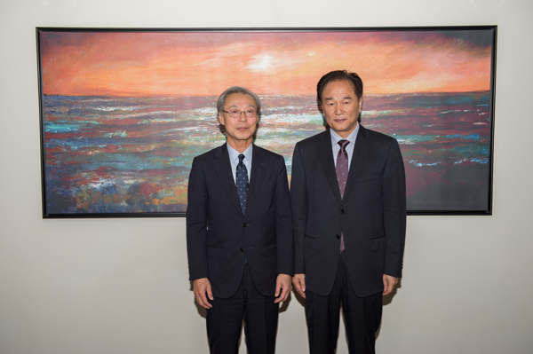 新华社社长蔡名照会见日本共同社社长福山正喜