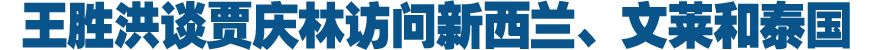 全国政协副秘书长王胜洪谈贾庆林主席访问新西兰、文莱和泰国