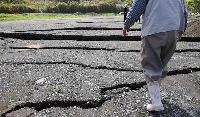 震后的日本熊本重灾区南阿苏村 大地伤痕累累