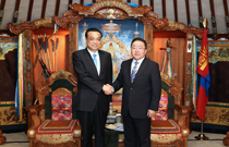 李克強會見蒙古國總統