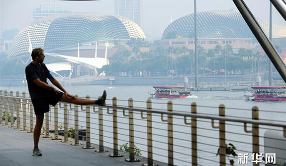 雾霾侵袭新加坡