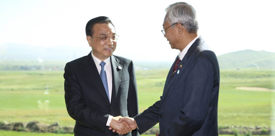 7月16日：李克强会见缅甸总统吴廷觉