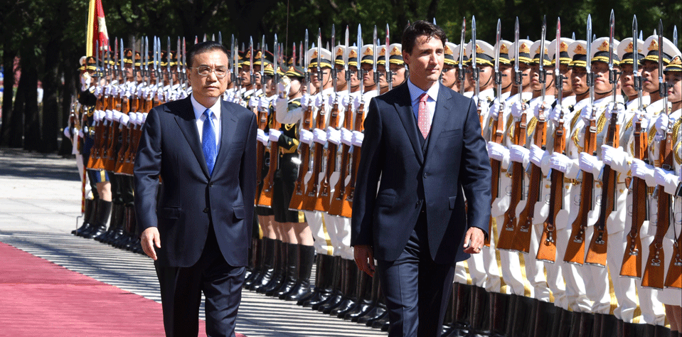 8月31日：李克強同加拿大總理特魯多舉行會談