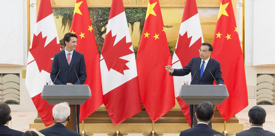 8月31日：李克強與加拿大總理特魯多共同會見記者