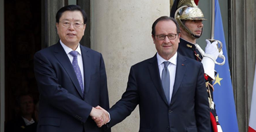 張德江會見法國總統