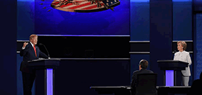 美国总统候选人进行第三场电视辩论