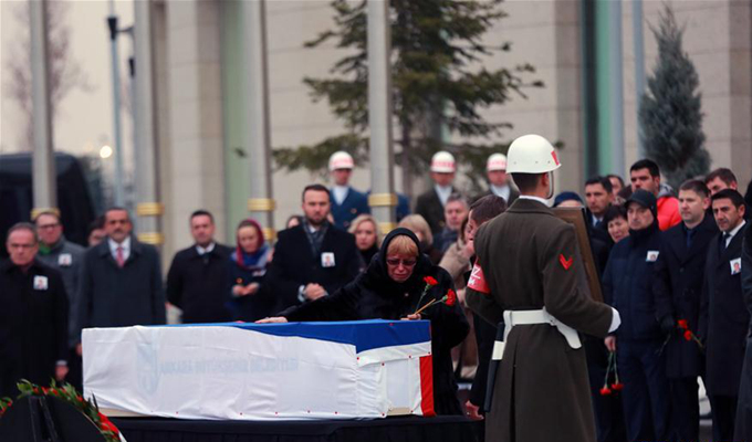 俄罗斯驻土大使遗体告别仪式在安卡拉举行