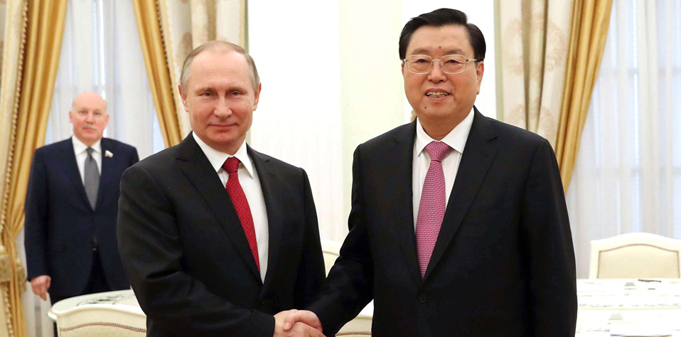 张德江会见普京并出席中俄议会合作委员会第三次会议