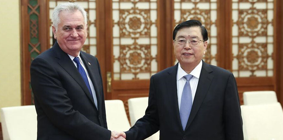 2017年3月31日：张德江会见塞尔维亚时任总统尼科利奇