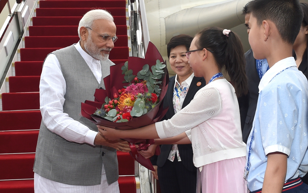印度總理莫迪抵達青島