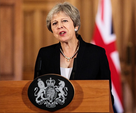 英首相特雷莎·梅發表脫歐聲明