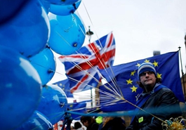 &ldquo;留欧派&rdquo;在议会大厦外示威