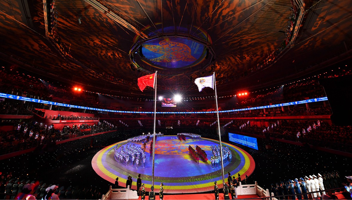 第七届世界军人运动会闭幕式在武汉举行