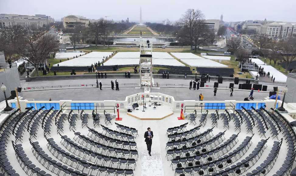 美国总统就职典礼举行排练