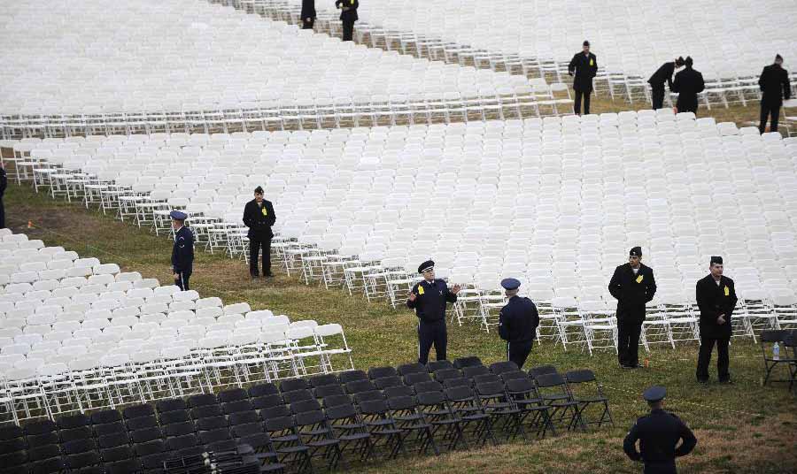 美国总统就职典礼举行排练