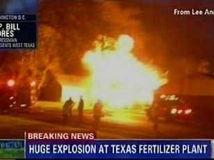 美国得州一肥料厂爆炸