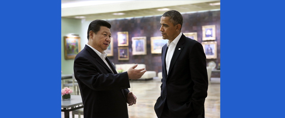 习近平同美国总统奥巴马交谈