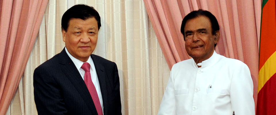 刘云山会见斯里兰卡总理贾亚拉特纳