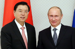 张德江对俄罗斯进行正式友好访问