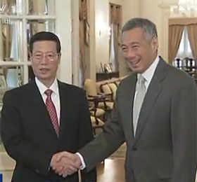 张高丽访问新加坡