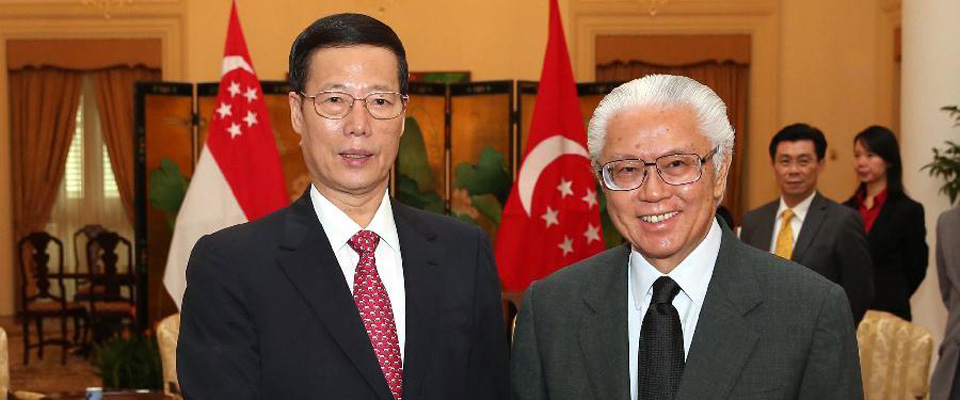 张高丽会见新加坡总统陈庆炎