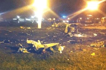 俄罗斯喀山拍摄的坠机残骸