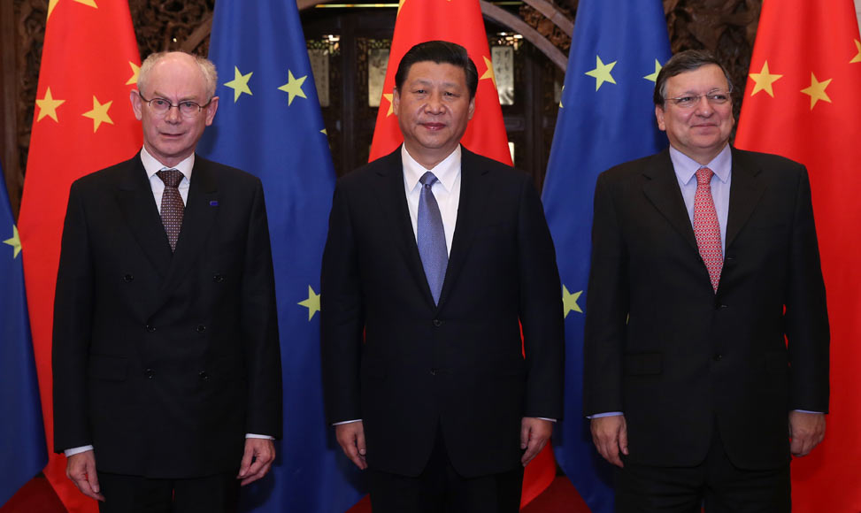 习近平会见欧洲理事会主席范龙佩和欧盟委员会主席巴罗佐