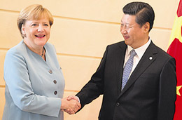 習近平同默克爾會談   會見德國總統