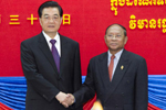 胡锦涛会见柬埔寨国会主席韩桑林