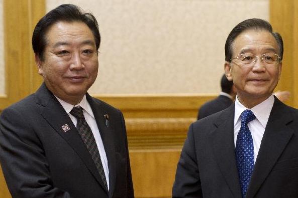 温家宝会见日本首相野田佳彦