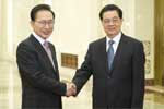胡锦涛会见韩国总统李明博