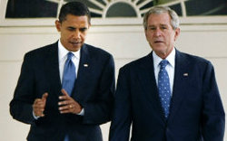 布什夫妇将返白宫为其官方肖像揭幕 奥巴马有点囧
