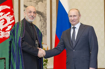 俄罗斯总统普京会见阿富汗总统卡尔扎伊