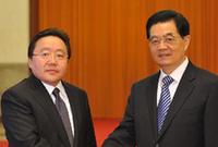 胡錦濤同蒙古國總統舉行會談