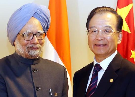 温家宝会见印度总理辛格