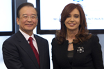 温家宝与阿根廷总统克里斯蒂娜举行会谈