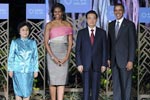 胡锦涛和夫人刘永清出席奥巴马夫妇举行的晚宴