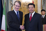 贾庆林会见意大利外长泰尔齐