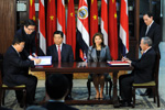 贾庆林与哥斯达黎加总统共同出席中哥有关协议签字仪式