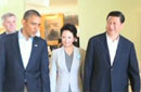 习近平和夫人彭丽媛会见美国总统奥巴马