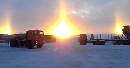 俄罗斯现罕见幻日奇观 &ldquo;三日凌空&rdquo;惊呆民众(组图)